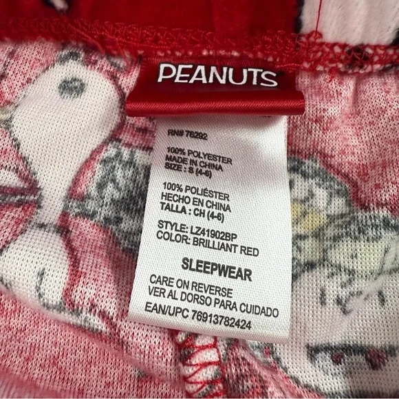 Peanuts Christmas Plush Joggers Pajama Pants - Picture 4 of 6
